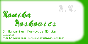 monika moskovics business card